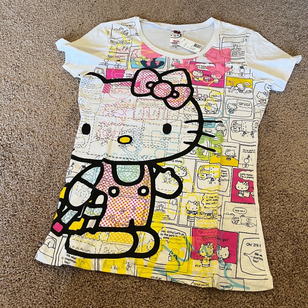 Hello Kitty comic strips short-sleeve shirt